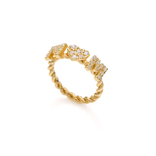 Braided Band Ring with Zircon Letters