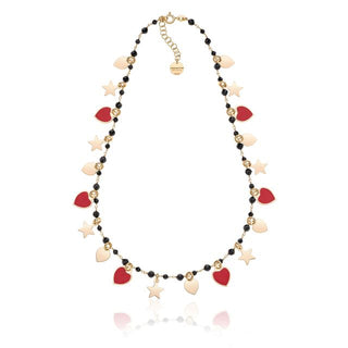 Spinel Stone Necklace with Hearts and Stars