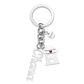 House and Name Keychain