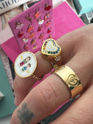 Anello Smaltato Personaggi Family