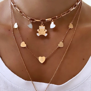 5 Hearts and Letters Necklace 