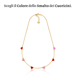6 Enamelled Hearts Necklace
