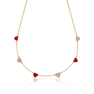 6 Enamelled Hearts Necklace