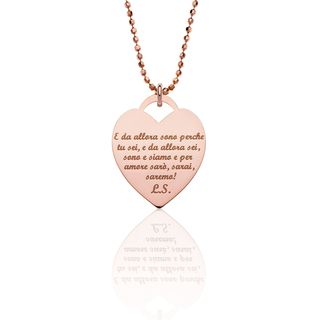 Collana Cuore Grande Inciso