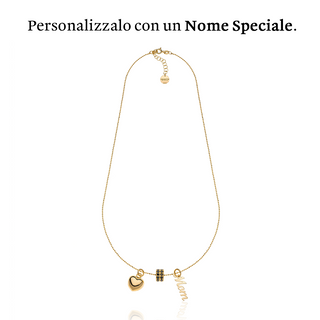 Vertical Heart and Name Necklace