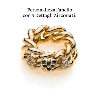 Anello Grumetta Lettere Zirconate