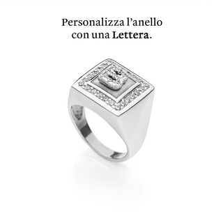Anello Zirconia con Lettera