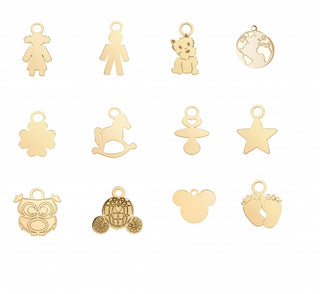 Multi Charms Engraved Bracelet 
